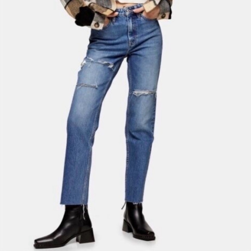 Topshop Mid Rise Straight Jean